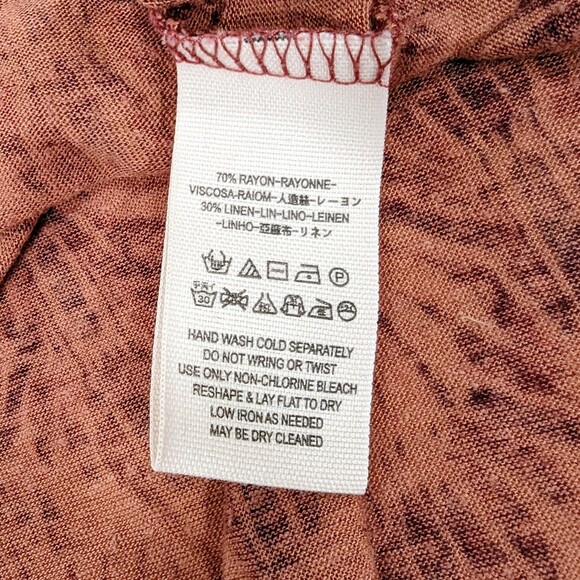 Free People We‎ The Free Cold Shoulder Short Sleeve burnt orange T Shirt S - Picture 6 of 7